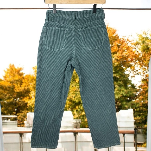 SO High Rise Straight Stylish Corduroy Pants in Forest Green 7/28 - Picture 2 of 9